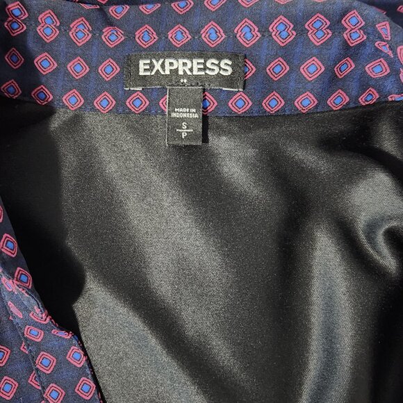 Express Printed Pattern Shirt Dress with Sash Size S - Picture 14 of 15